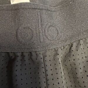 ALO Yoga Black Perforated Wide Leg Activewear Pants